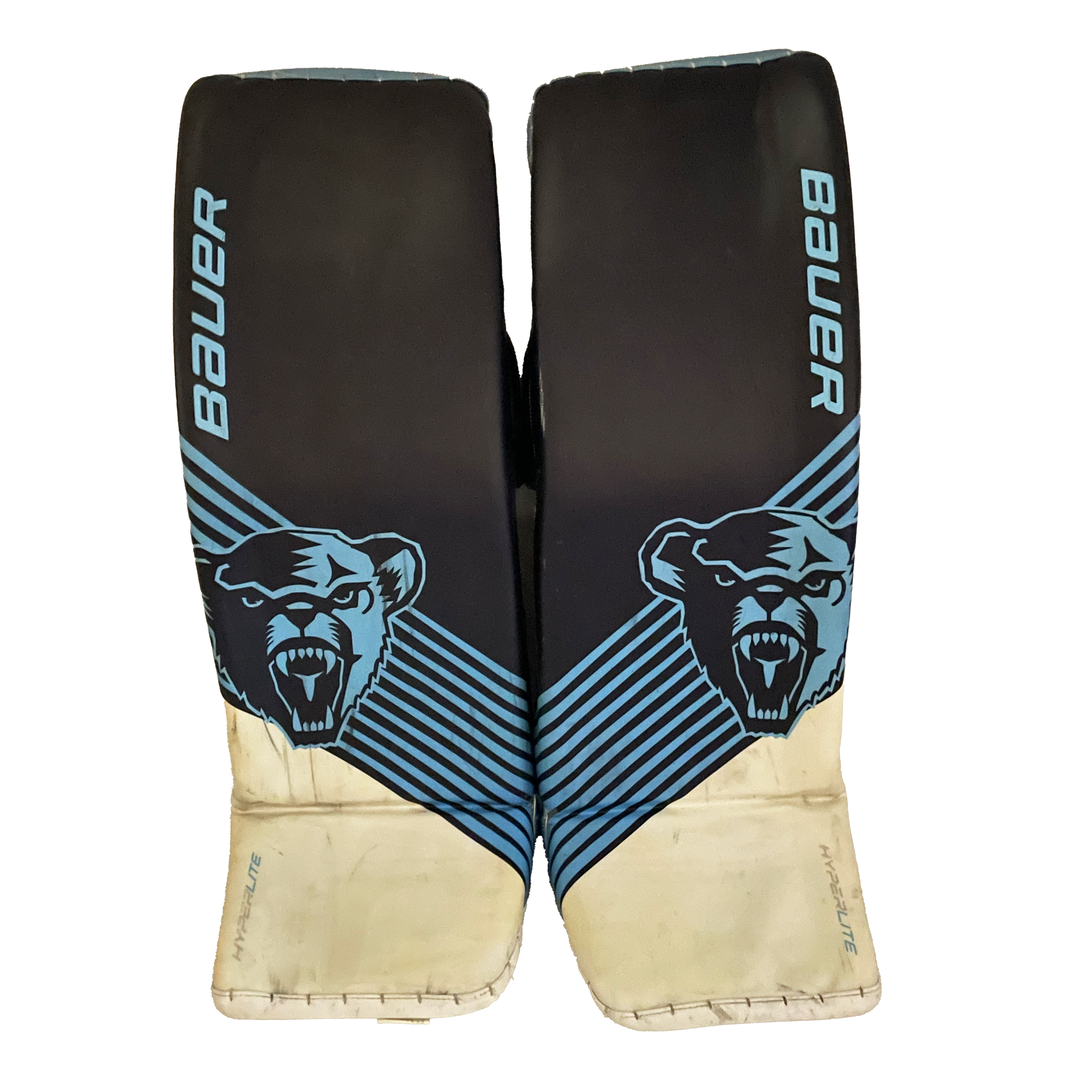 Bauer Vapor HyperLite - Jambières de gardien Pro d'occasion (bleu marine/bleu/blanc)